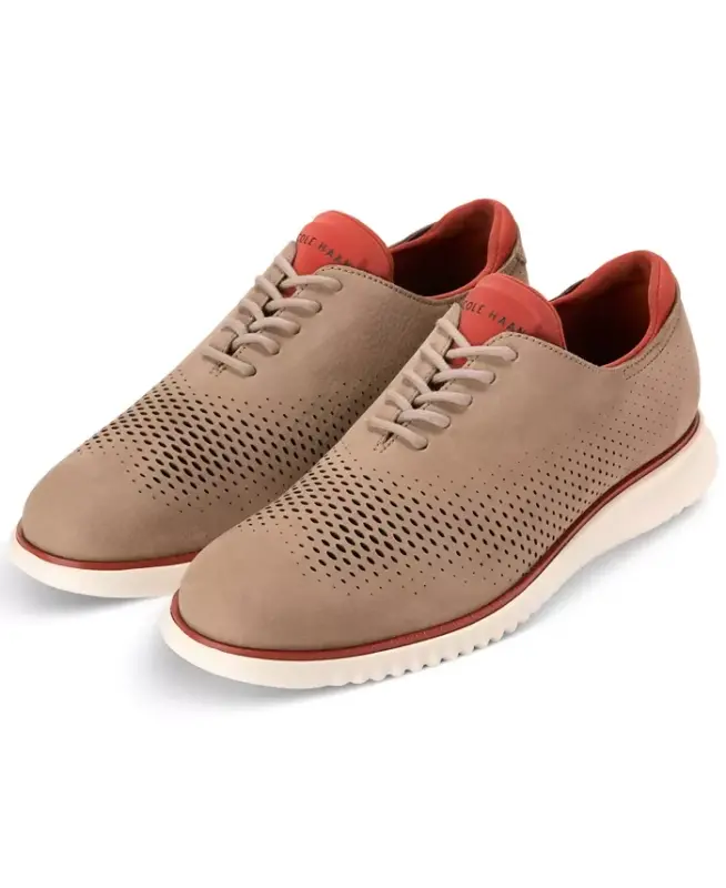 Men's 2.Zerogrand Laser Wing Oxford Shoes - Dark Latte Nubuck - 8