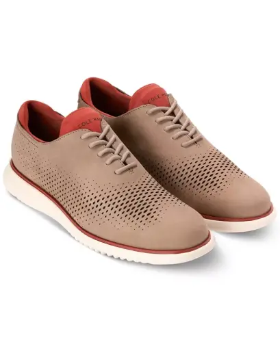 Men's 2.Zerogrand Laser Wing Oxford Shoes - Dark Latte Nubuck - 9