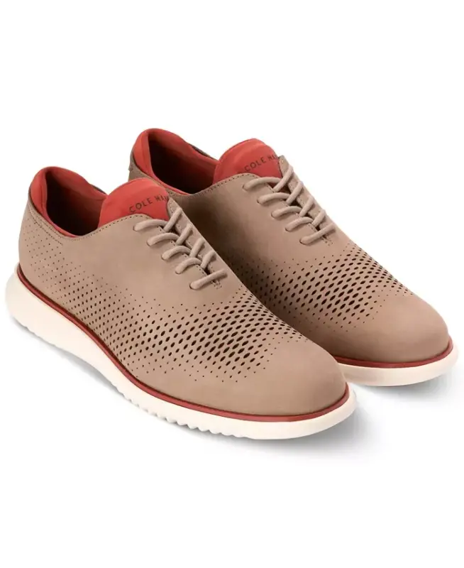 Men's 2.Zerogrand Laser Wing Oxford Shoes - Dark Latte Nubuck - 9