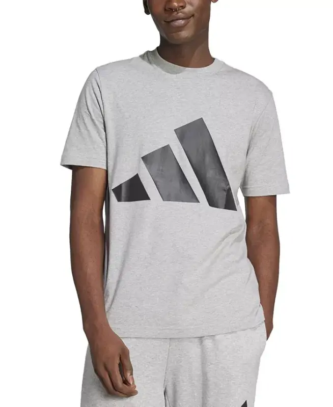 Men's 3-Bar Logo Graphic Cotton T-Shirt - Gray/Black - ADIDAS