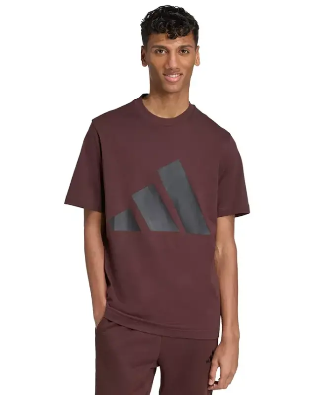 Men's 3-Bar Logo Graphic Cotton T-Shirt - Shadow Brown - ADIDAS