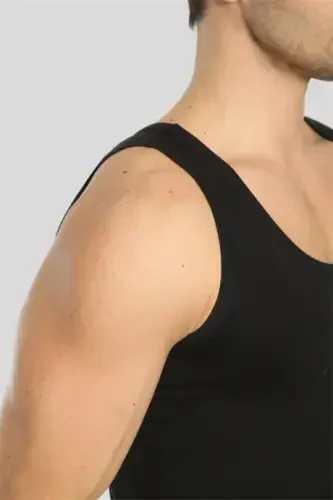 Men's 3-Pack Black Stringer Tank Tops 100% Cotton - 7