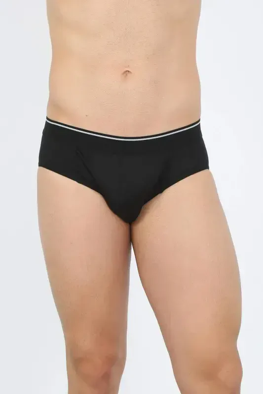 Men's 3-Pack Black White Gray Cotton Lycra Briefs 40123 - 2