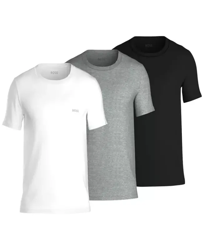 Men's 3-Pack Classic Assorted Solid Color Crewneck T-Shirts-Assorted - HUGO BOSS