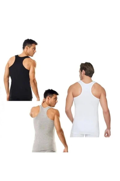 Men's 3-Pack Cotton Ribbed Sports Tank Top Abani Classic - TUTKU