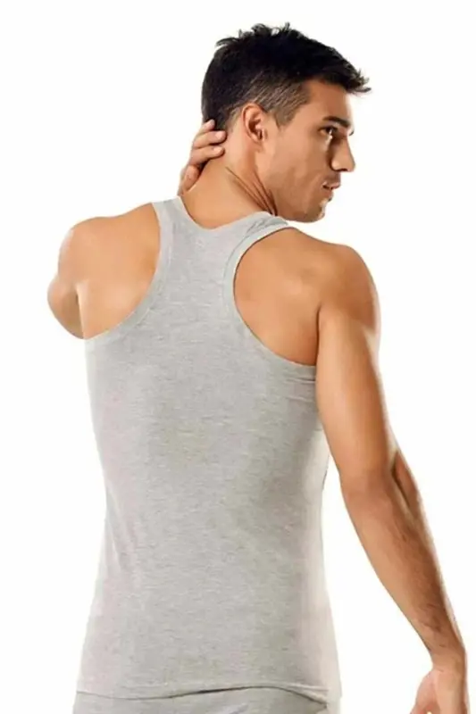Men's 3-Pack Cotton Ribbed Sports Tank Top Abani Classic-Gray - TUTKU