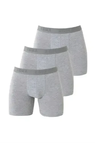 Men's 3-Pack Grey Boxers with Stretch Fabric and Lycra - 1