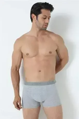 Men's 3-Pack Grey Boxers with Stretch Fabric and Lycra - 10