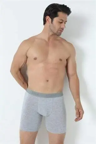 Men's 3 Pack Grey Long Leg Lycra Boxers - 15