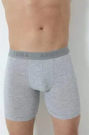 Men's 3 Pack Grey Long Leg Lycra Boxers - 6