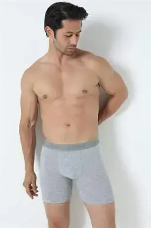 Men's 3 Pack Grey Long Leg Lycra Boxers - 16