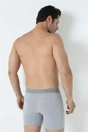 Men's 3 Pack Grey Long Leg Lycra Boxers - 18