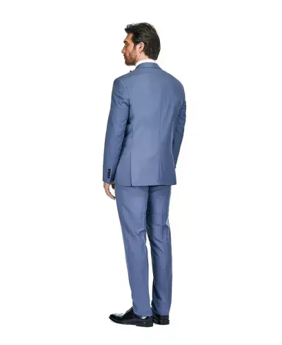Men's 3 Piece Birdseye Peak Lapel Tuxedo Set - 4