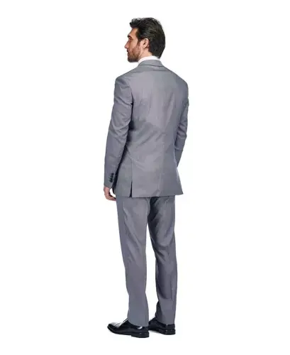 Men's 3 Piece Birdseye Peak Lapel Tuxedo Set - 4