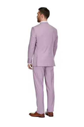 Men's 3-Piece Classic Fit Performance Stretch Kostyumi - Lilak - BRAVEMAN (1)
