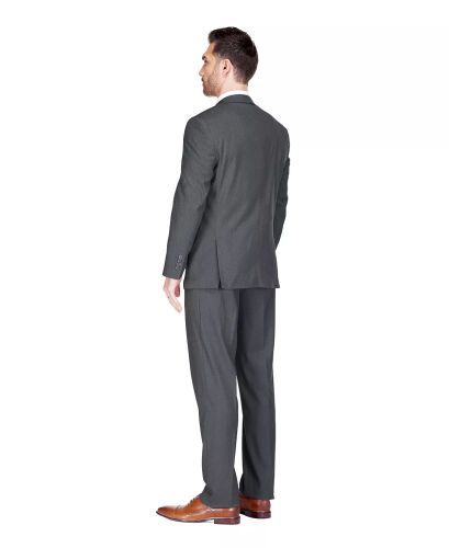 Men's 3-Piece Classic Fit Performance Stretch Suit-Charcoal - 4