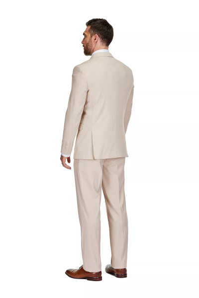 Men's 3-Piece Classic Fit Performance Stretch Suit Light Beige - 3