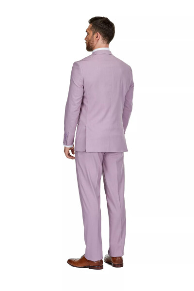 Men's 3-Piece Classic Fit Performance Stretch Suit - Lilac - 2