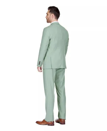 Men's 3-Piece Classic Fit Performance Stretch Suit-Sage - 7