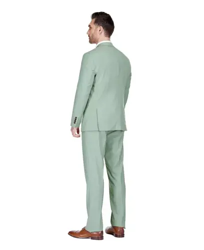 Men's 3-Piece Classic Fit Performance Stretch Suit-Sage - 4