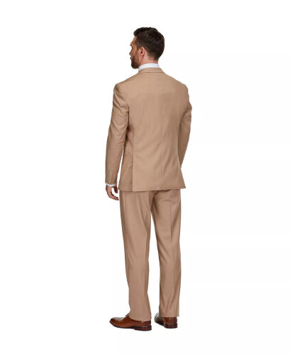 Men's 3-Piece Classic Fit Performance Stretch Suit-Tan - 2