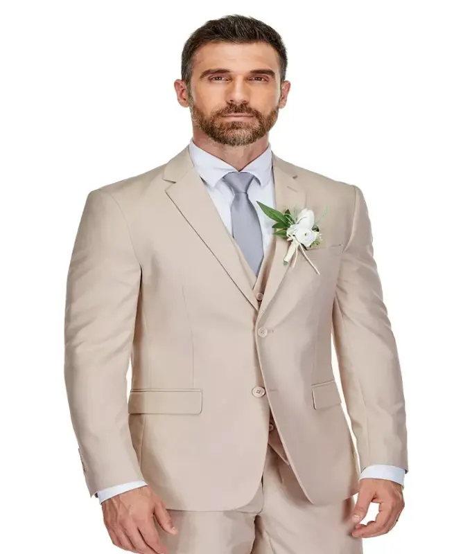 Men's 3-Piece Premium Vested 3-Piece Slim Fit Suit - 3
