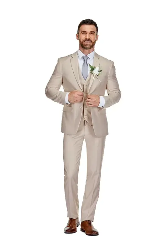 Men's 3-Piece Premium Vested 3-Piece Slim Fit Suit - 4