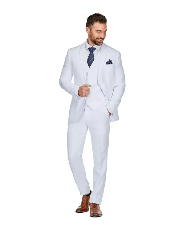 Men's 3-Piece Premium Vested 3-Piece Slim Fit Suit - 3