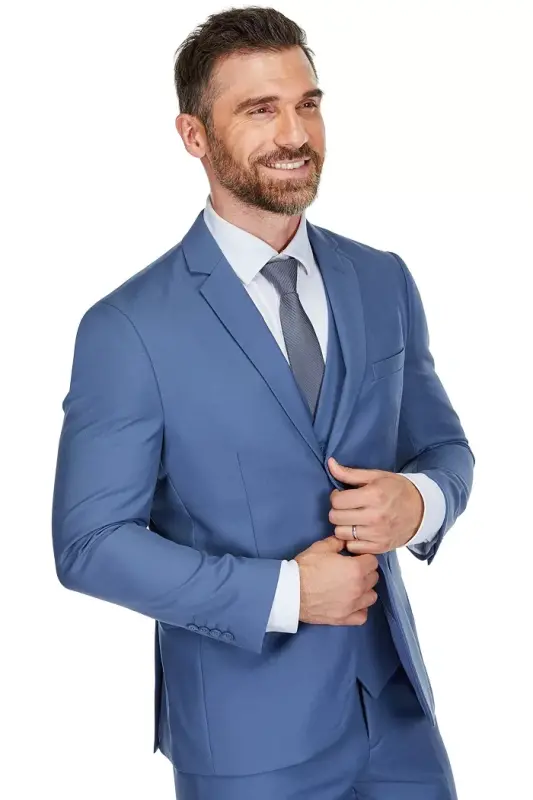 Men's 3-Piece Premium Vested 3-Piece Slim Fit Suit - 2