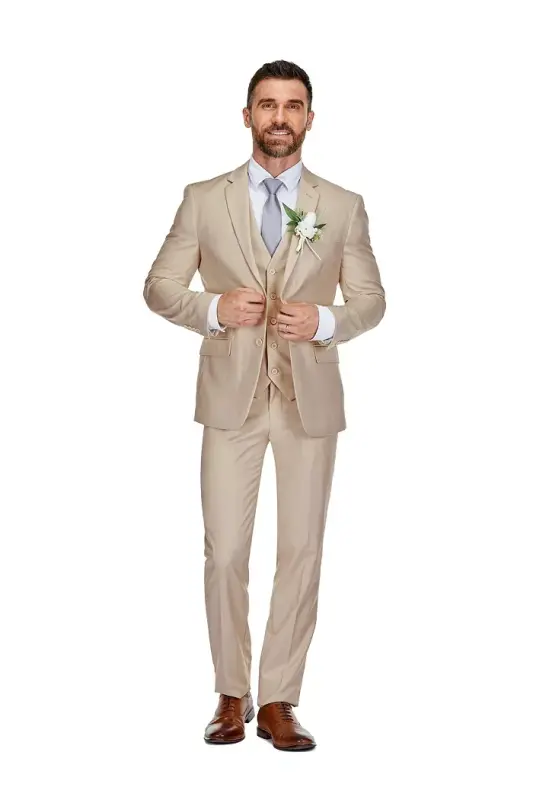 Men's 3-Piece Premium Vested 3-Piece Slim Fit Suit - 1