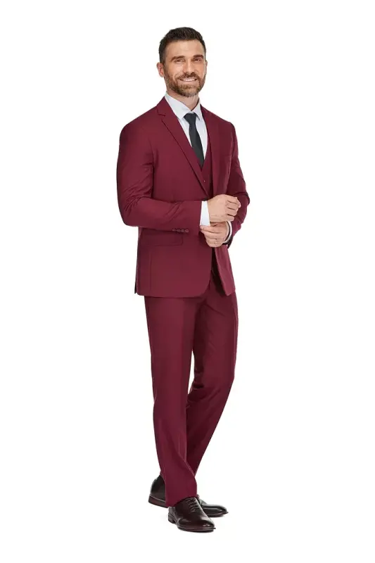 Men's 3-Piece Premium Vested 3-Piece Slim Fit Suit - 1