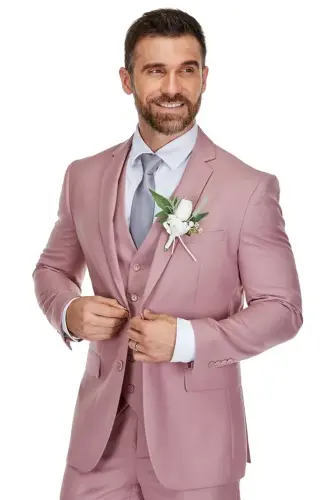 Men's 3-Piece Premium Vested 3-Piece Slim Fit Suit - 7