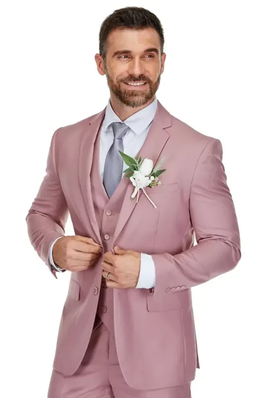 Men's 3-Piece Premium Vested 3-Piece Slim Fit Suit - 7