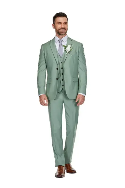 Men's 3-Piece Premium Vested 3-Piece Slim Fit Suit - 1