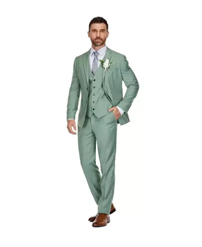 Men's 3-Piece Premium Vested 3-Piece Slim Fit Suit - 4