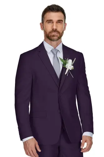 Men's 3-Piece Premium Vested 3-Piece Slim Fit Suit - 2