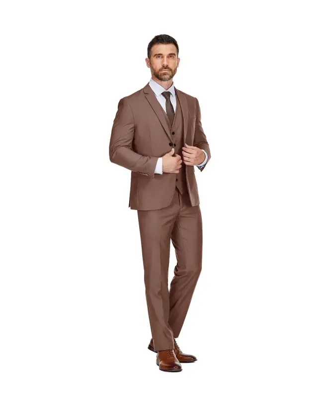 Men's 3-Piece Premium Vested 3-Piece Slim Fit Suit - 2