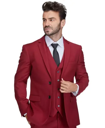 Men's 3-Piece Premium Vested 3-Piece Slim Fit Suit 