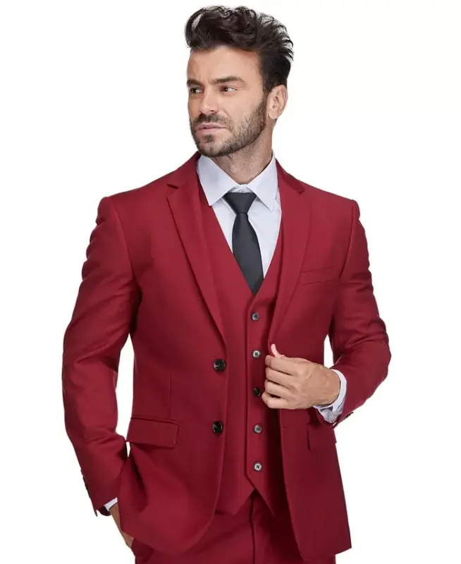 Men's 3-Piece Premium Vested 3-Piece Slim Fit Suit - 1
