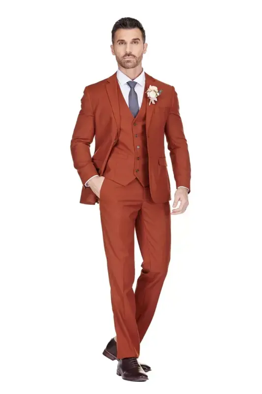 Men's 3-Piece Premium Vested 3-Piece Slim Fit Suit - BRAVEMAN