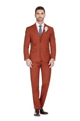 Men's 3-Piece Premium Vested 3-Piece Slim Fit Suit - 4