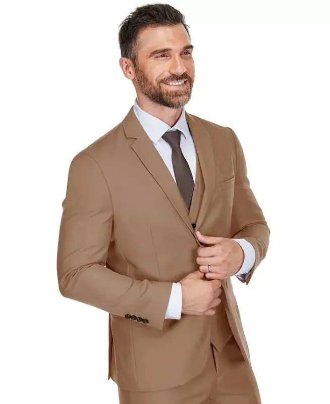 Men's 3-Piece Premium Vested 3-Piece Slim Fit Suit - 4