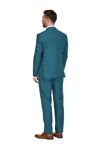 Men's 3-Piece Premium Vested 3-Piece Slim Fit Suit - Sea green - 4