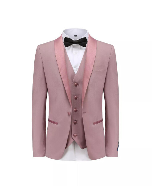 Men's 3-Piece Slim Fit Shawl Lapel Tuxedo Dusty rose - 1