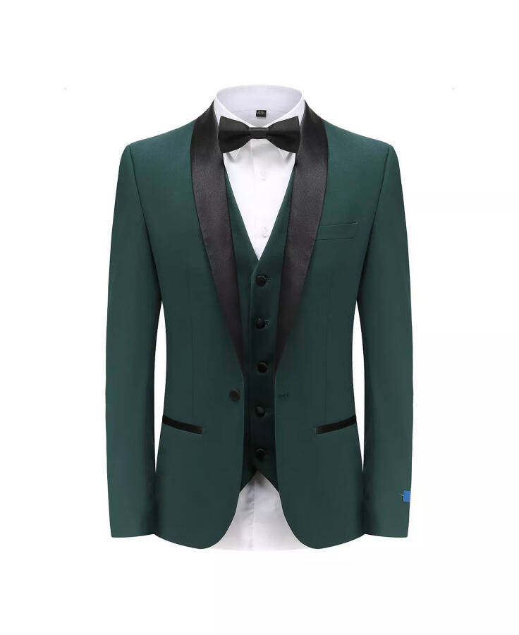 Men's 3-Piece Slim Fit Shawl Lapel Tuxedo Hunter green - 1