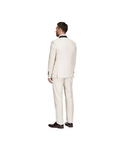 Men's 3-Piece Slim Fit Shawl Lapel Tuxedo - Ivory - 3
