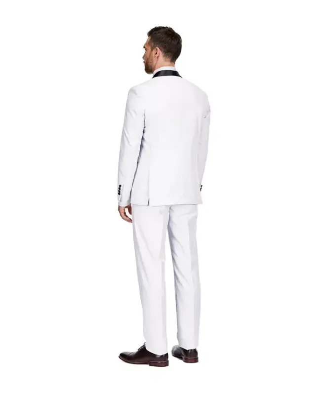 Men's 3-Piece Slim Fit Shawl Lapel Tuxedo - White - 3