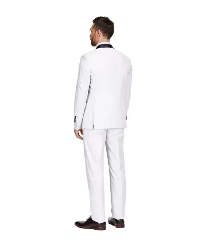 Men's 3-Piece Slim Fit Shawl Lapel Tuxedo - White - 3