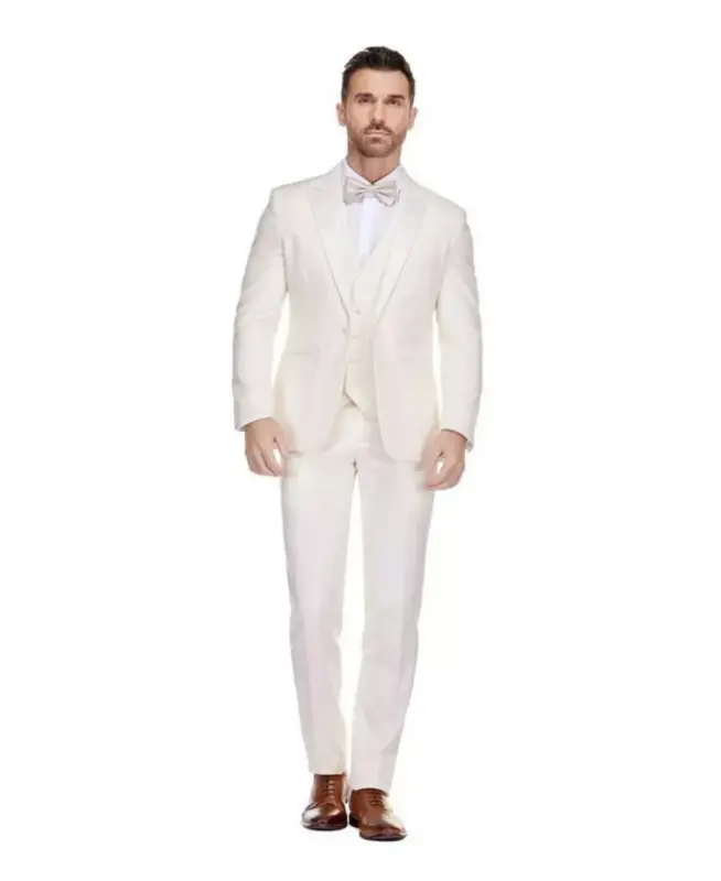Men's 3-Piece Slim Fit Tuxedo with Peak Lapel - GINO VITALE