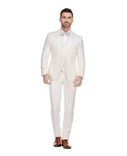Men's 3-Piece Slim Fit Tuxedo with Peak Lapel 